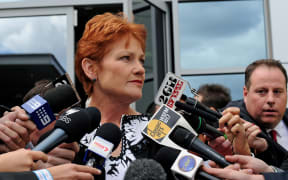 Controversial former Australian politician Pauline Hanson speaks to the media in Sydney after narrowly failing in her bid to win a seat in the New South Wales parliament on April 12, 2011 in Sydney. Despite leading voters' first preferences, the outspoken 56-year-old