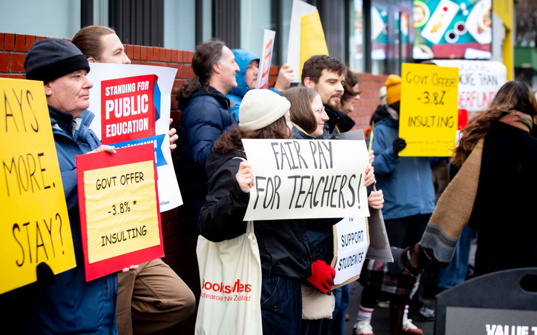 The teachers' protest in Wellington.