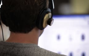 A man shops online.