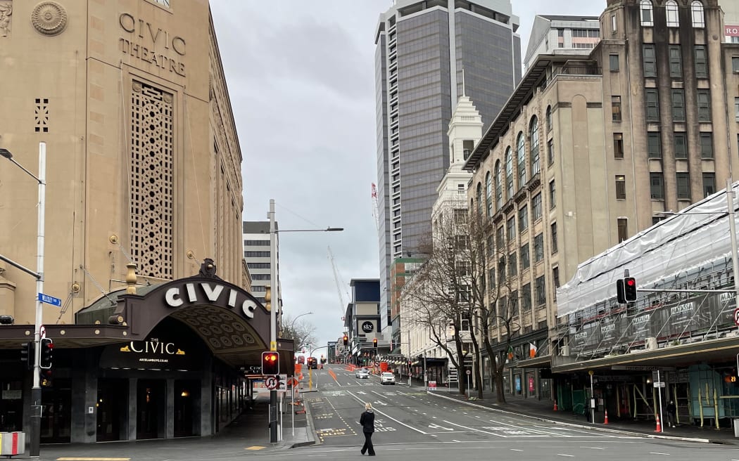 Downtown Auckland at the beginning of the Level 4 lockdown in August.