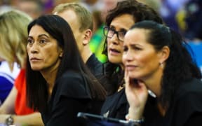 New Zealand coach Noeline Taurua with Debbie Fuller and Reinga Bloxham.