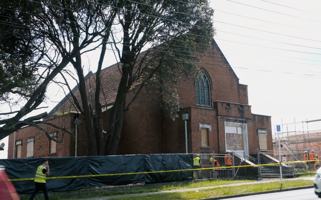 St Andrews Sunday School Hall in New Lynn - heritage church building in west Auckland being demolished
