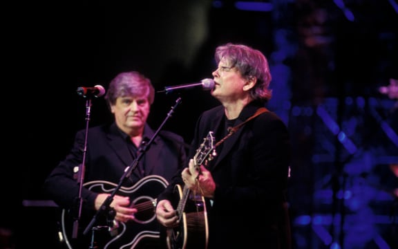The Everly Brothers performing at Madison Square Garden in New York City December 2 ,2003. (L to R) Don and Phil Everly.