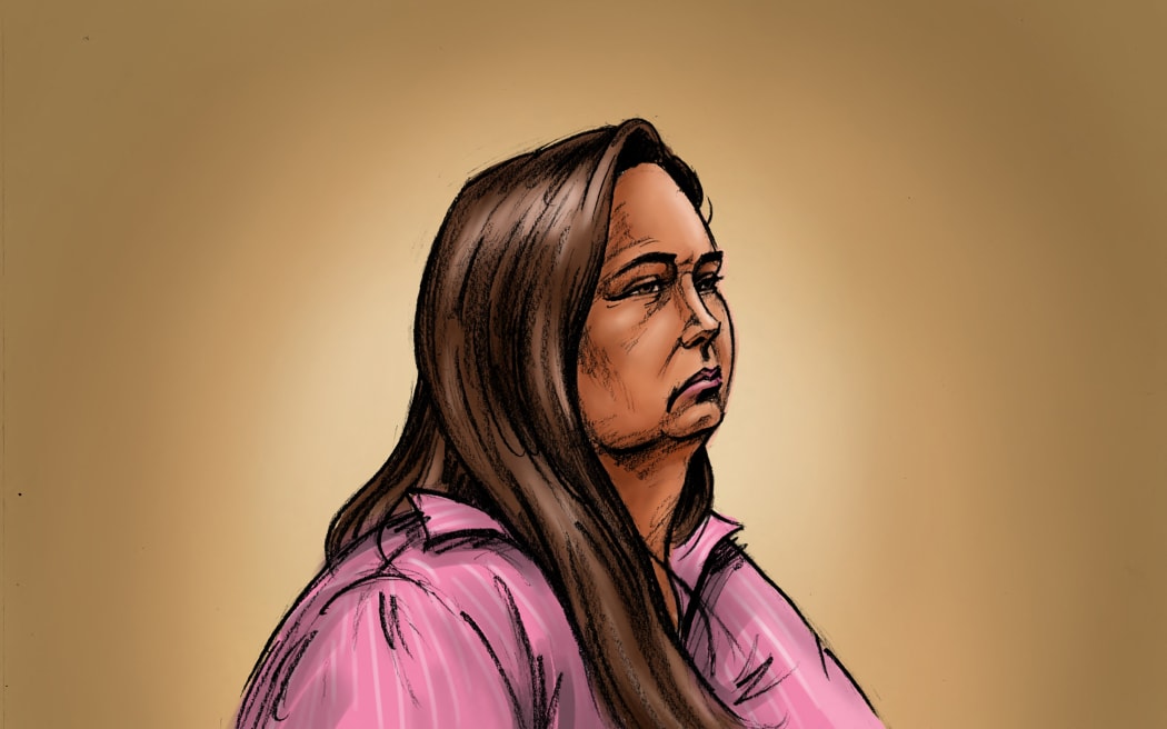 A handout sketch received from the Supreme Court of Victoria shows Erin Patterson, an Australian woman accused of murdering three people with a toxic mushroom-laced beef Wellington.