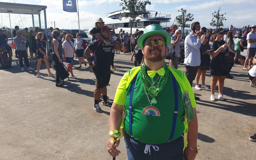 America's Cup fan Thomas dressed up for St Patrick's Day.