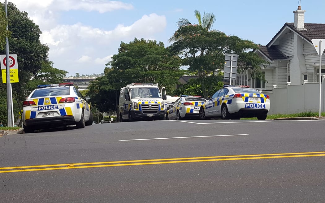 There was a heavy police presence in the Auckland suburb this afternoon.