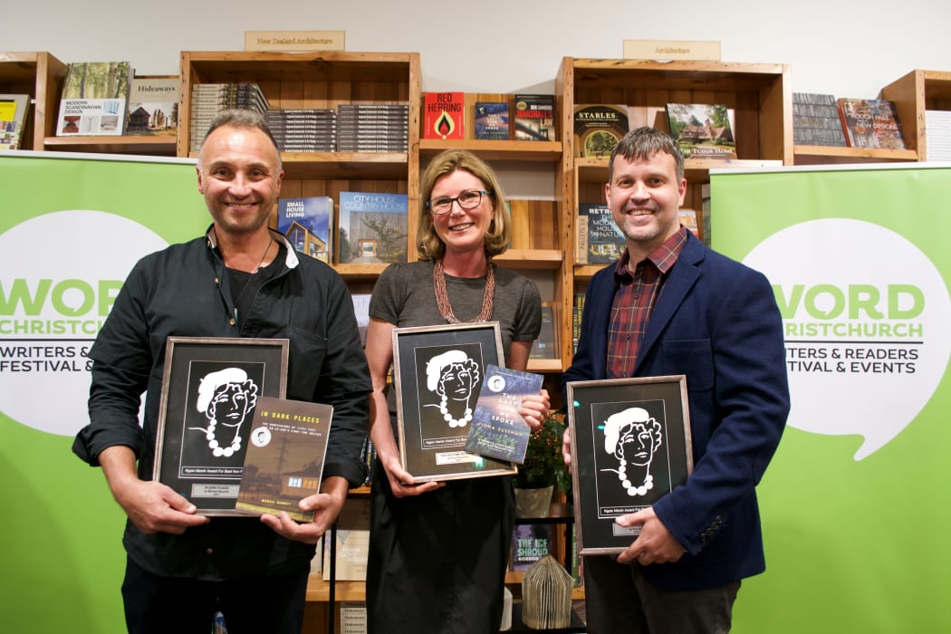 Crime Writing Award winners - Simon Bennett, Fiona Sussman, Finn Bell