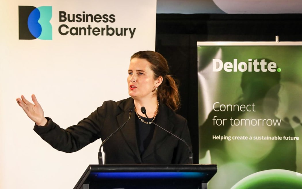 Finance Minister Nicola Willis addresses Christchurch business leaders.