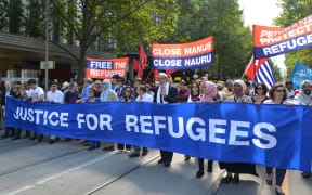 Thousands of Australians demand refugees not be sent back to Nauru or Manus Island, on 20 March 2016 in Melbourne.