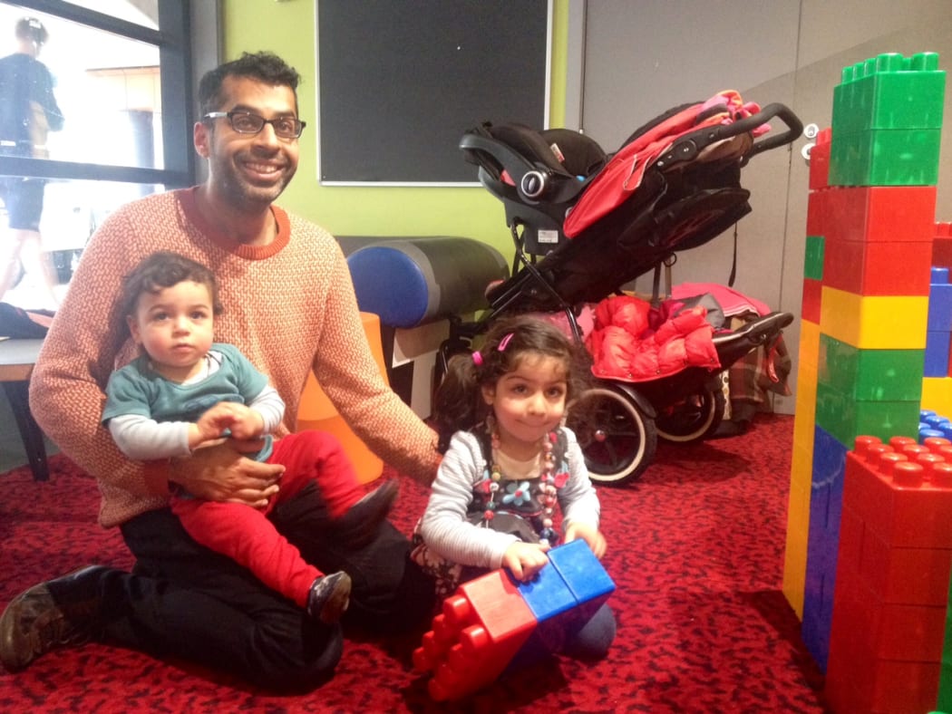 Pav Sharma with his son Leon and daughter Hannah, who eats about about three bananas a day.