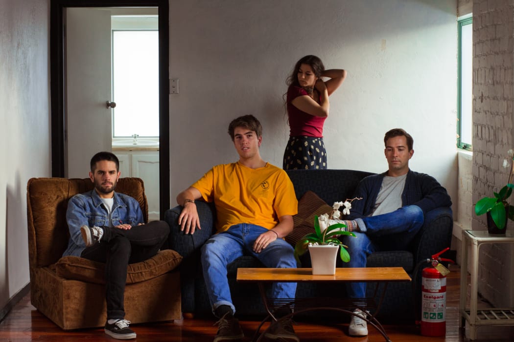 Skilaa (l-r Adam Tobeck, Michael Howell, Chelsea Prastiti, Tom Dennison)