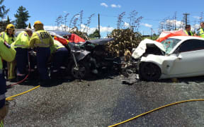 The scene of the fatal crash at Tokoroa