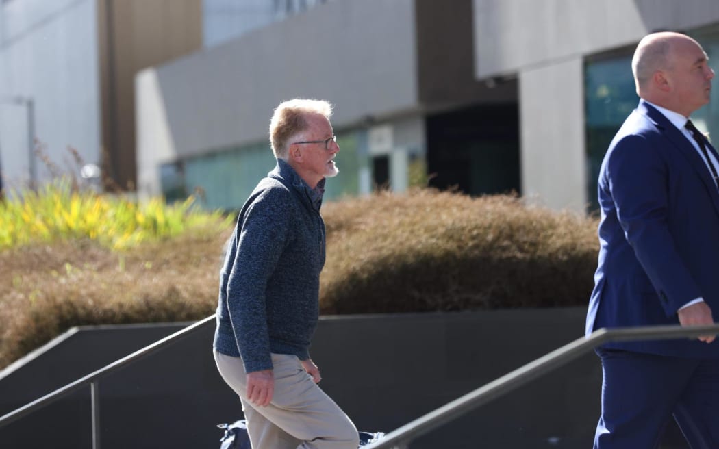 St Bede's College Fr Rowan Donoghue arrives at Christchurch District Court for an appearance on January 28, 2026