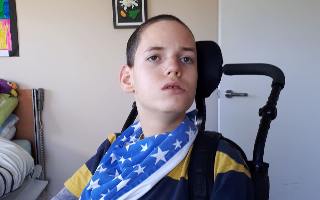 Eamon Marshall, 17, of Napier can do nothing by himself, his father says.