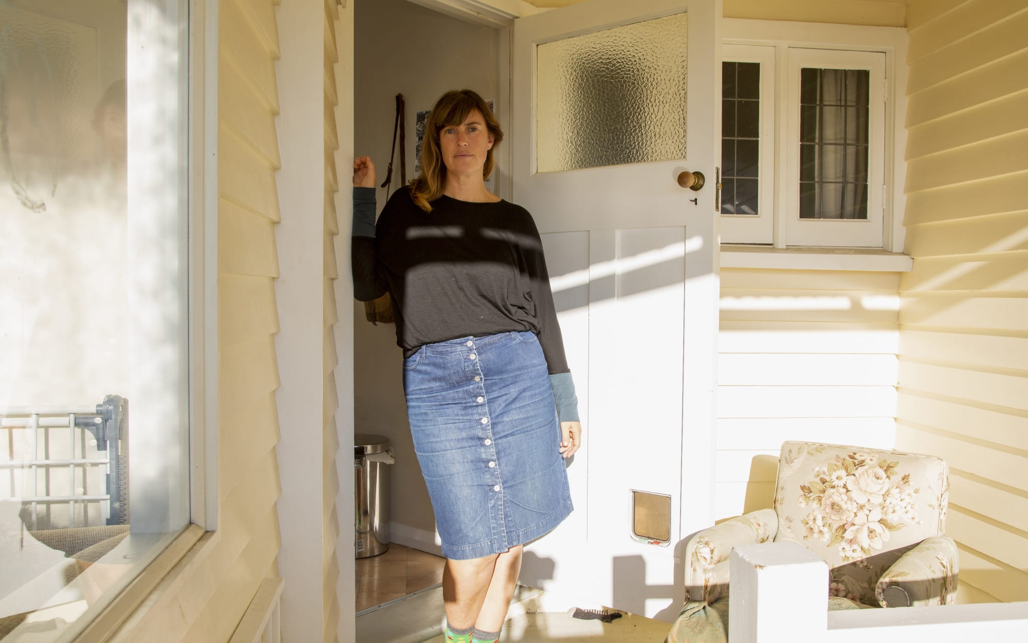 Portraits of people in lockdown. Victoria Vincent at her home during lockdown Level 3.