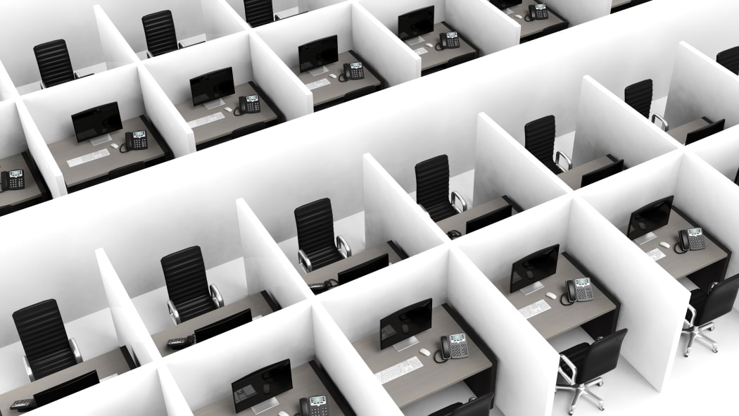 Interior of a modern office cubicles