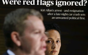 The Press front page last Tuesday reporting the downfall of Kiri Allan as a cabinet minister.