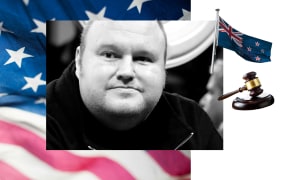 Kim Dotcom and US flag