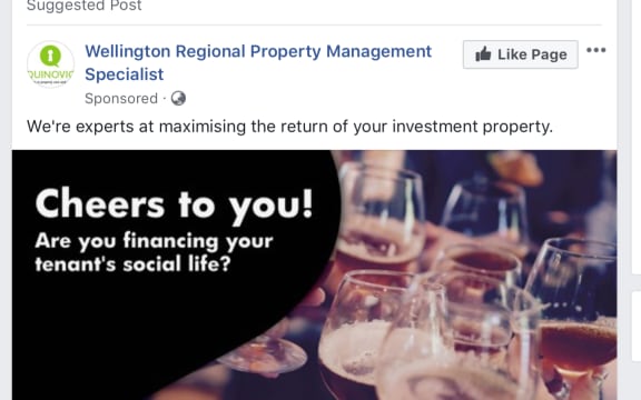 Some Quinovic Lambton Quay advertisements have infuriated renters and tenants.