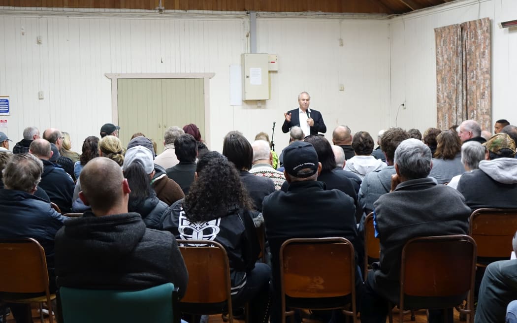 Edgecumbe residents at the town meeting to discuss the latest developments.