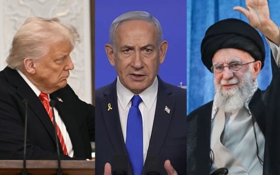 US President Donald Trump, Israel's Prime Minister Benjamin Netanyahu and Iran's Supreme Leader Ayatollah Ali Khamenei.
