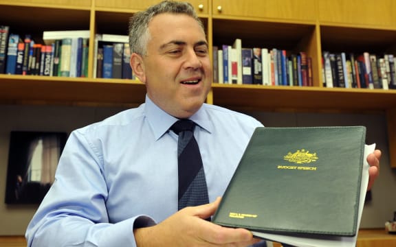 Federal treasurer Joe Hockey holding his budget speech at Parliament House in Canberra.