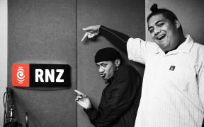 Iavana Seuala (left, who plays Fresh Prince Will Smith in the Fresh Prince of Bel-Air) and Nese Godinet  (right, who plays Philip Banks) from the Manurewa High School dance group that went viral online for their performance celebrating 90's hip hop and the Fresh Prince of Bel-Air.