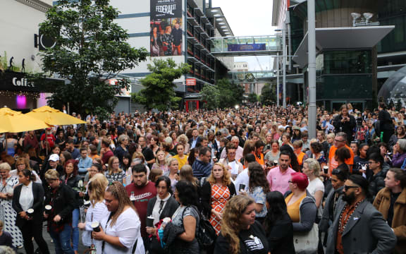 Crowds gather in Auckland for the vigil of Grace Millane.
