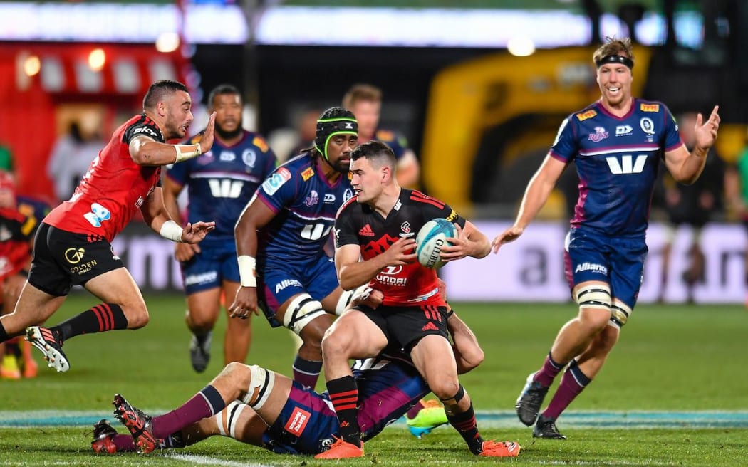 Will Jordan of the Crusaders during the Super Rugby Pacific Quarter Final match, Crusaders Vs Reds, at Orangetheory Stadium, Christchurch, New Zealand, 3rd June 2022. Copyright photo: John Davidson / www.photosport.nz