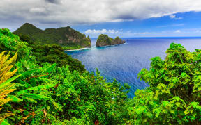 Pago Pago, American Samoa. Camel Rock near the village of Lauli'i.
