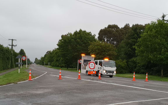 Bangor Road remains shut in Darfield this morning.