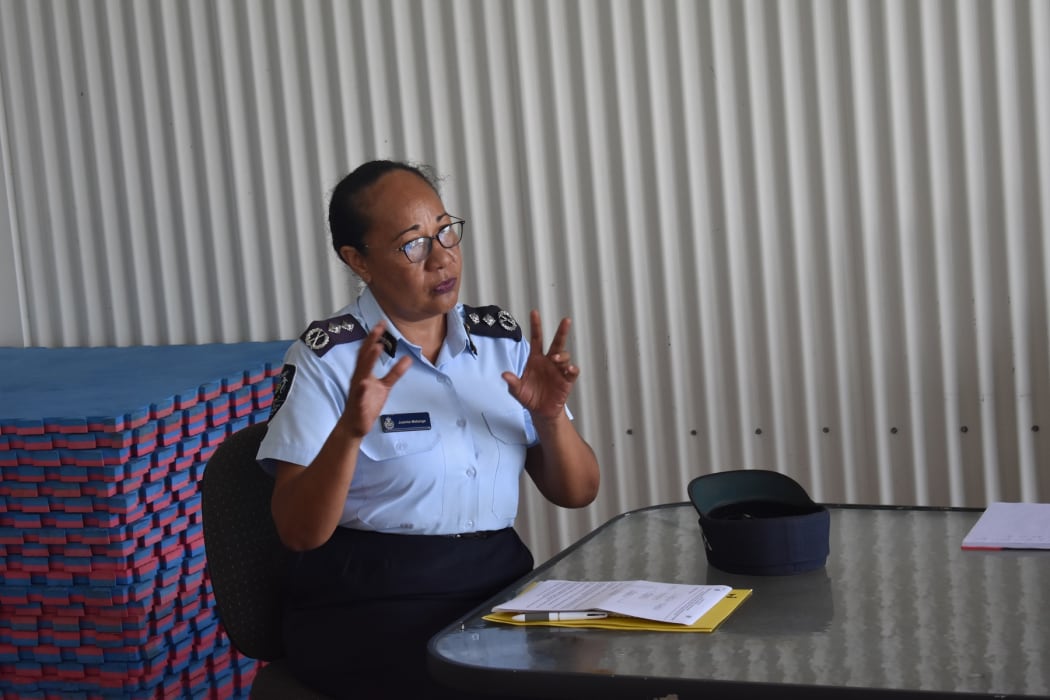 The Royal Solomon Islands Police Force's Deputy Commissioner Operation Juanita Matanga thanks Central Province emergency workers for their role in the country's pandemic response.