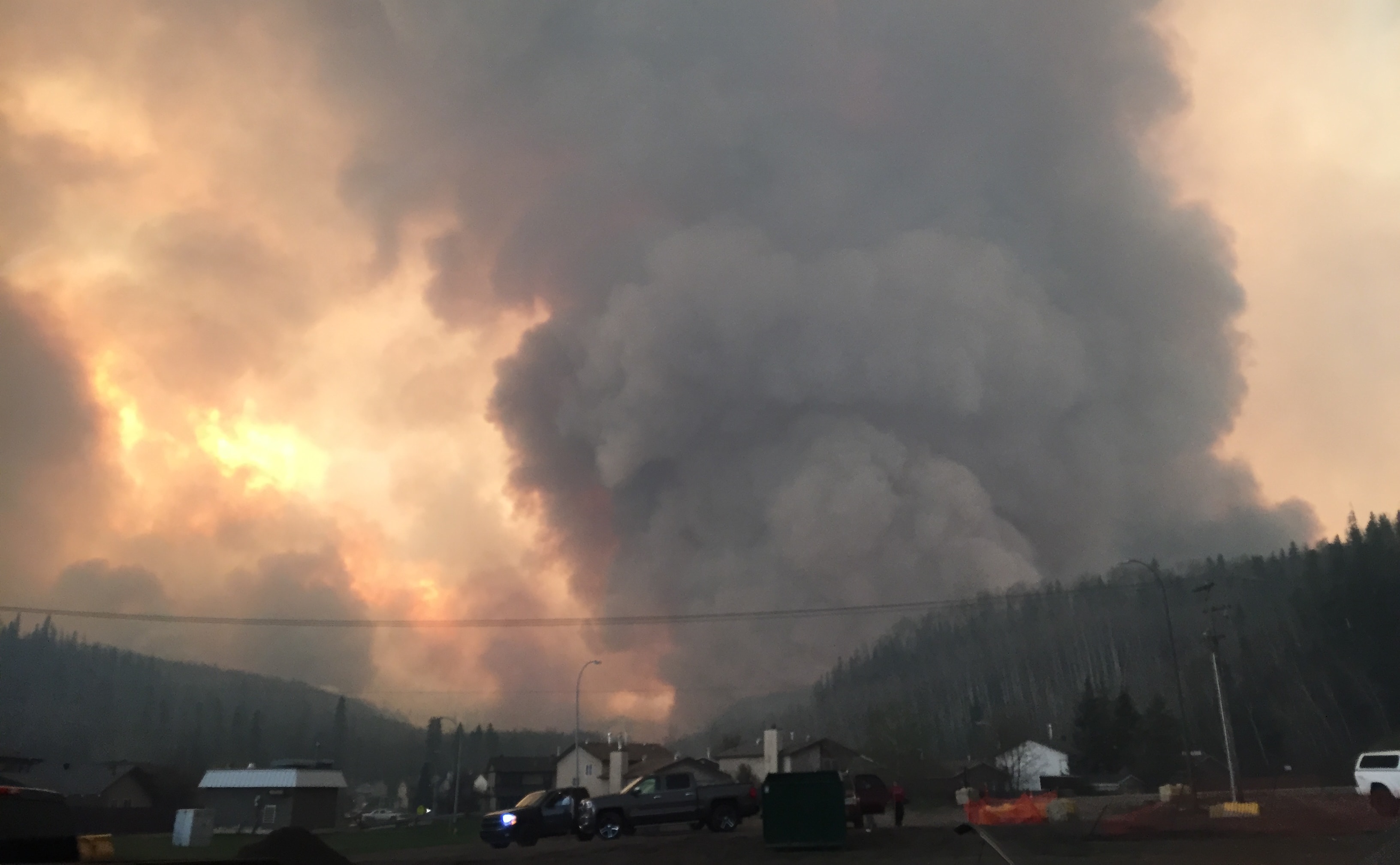 Fires rage in Fort McMurray, Alberta, Canada.
