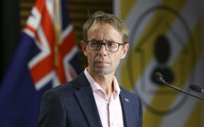 Director-General of Health Dr Ashley Bloomfield looks on during a press conference at Parliament on April 05, 2020. New Zealand was placed in complete lockdown and a state of national emergency was declared on Thursday 26 March to stop the spread of COVID-19 across the country.