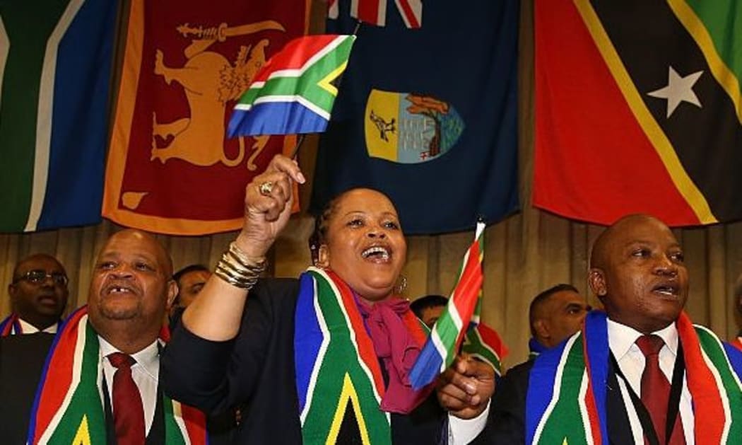 Durban delegates celebrate being awarded the 2022 Commonwealth Games.
