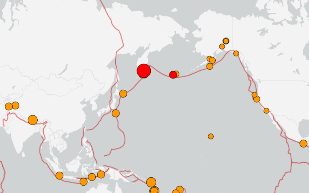 The earthquake struck off the East Coast of Russia.