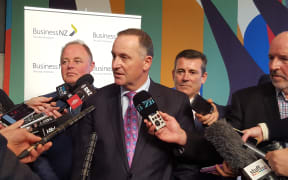 John Key at the pre-Budget stand up.