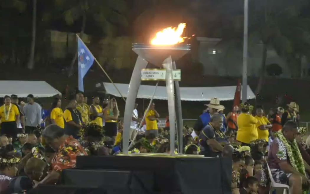 The flame burns bright during the Cook Islands Games closing ceremony.