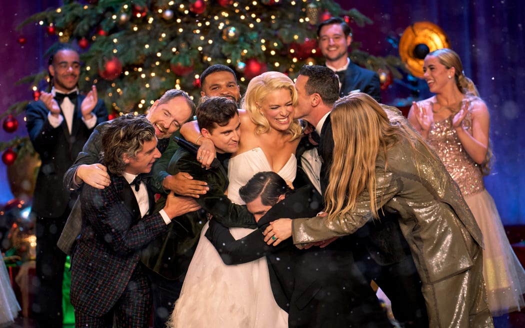 Still from the AppleTV+ Christmas entertainment, Hannah Waddingham: Home for Christmas