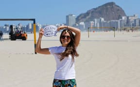 Olivia Coote hanging out on Cococabana, just down from her house.