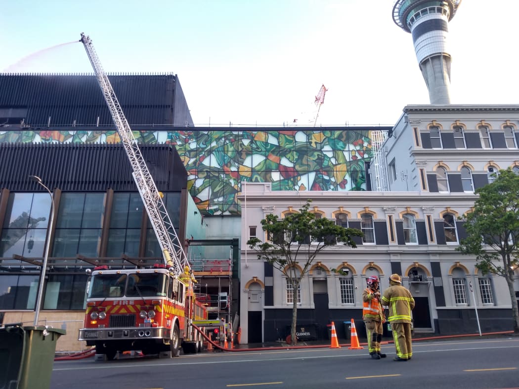 Firefighters at the scene this morning.