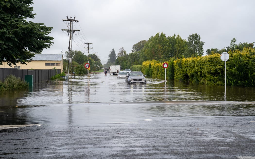 Flooded street Hastings