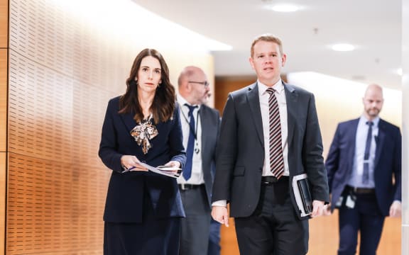 Prime Minister Jacinda Ardern and health minister Chris Hipkins.