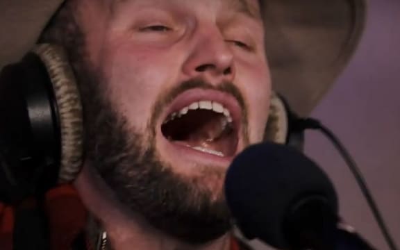 Jeremy Hantler, lead singer of The Harmonic Resonators