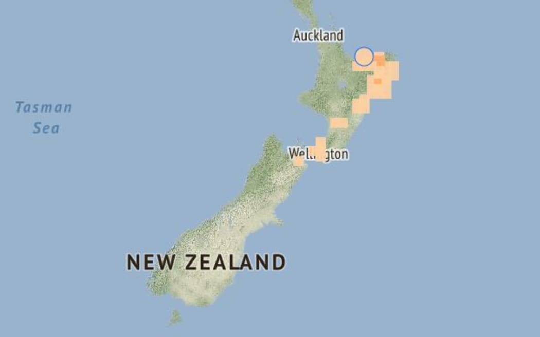 The quake hit 25km north of Whakatane at 4.56pm at a depth of 127km.