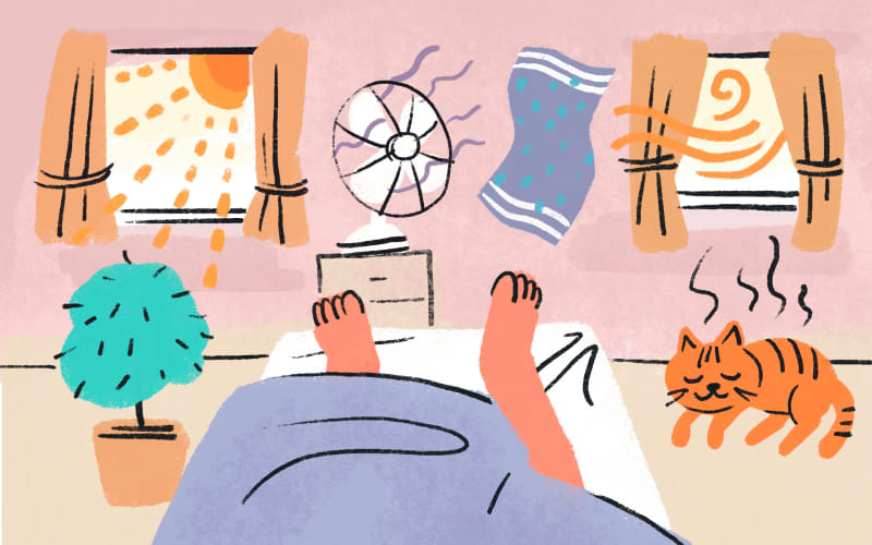 Hot sunny day illustrations