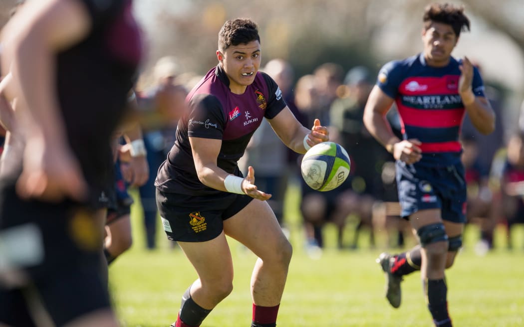 First XV rugby match, between Hamilton Boys High School and Hastings Boys High School, won by Hastings 20-16, in Hamilton, New Zealand. August 2017.