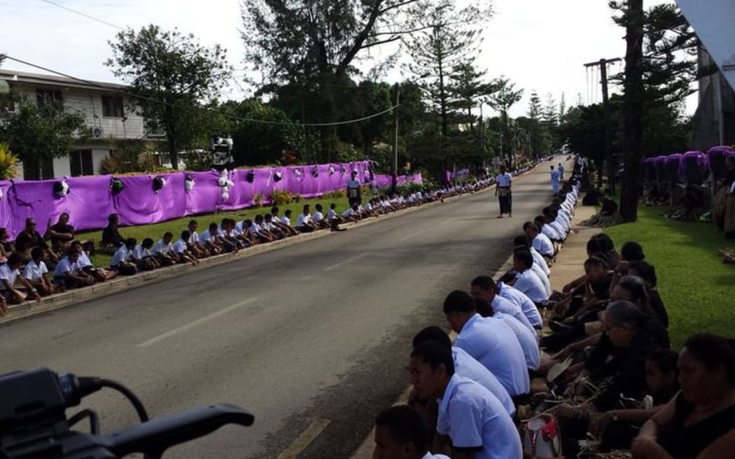 Funeral procession for Tonga's Queen Mother Halaevalu Mata'aho who was laid to rest at the Royal Tombs, Male'ekula in Nuku'alofa.