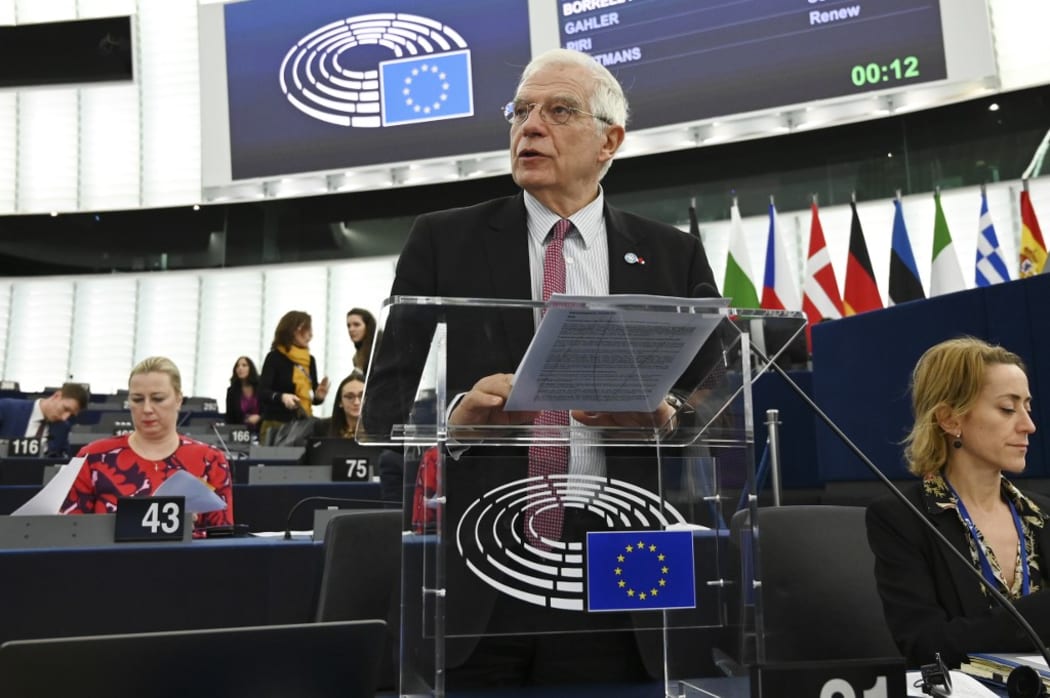 European Union High Representative for Foreign Affairs and Security Policy Josep Borell speaks during a debate at the European Parliament on January 14, 2020 in Strasbourg, eastern France.