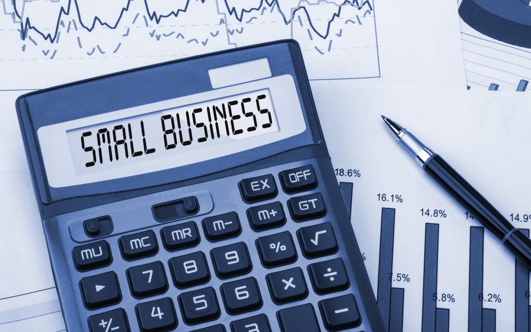 Words small business displayed on calculator.